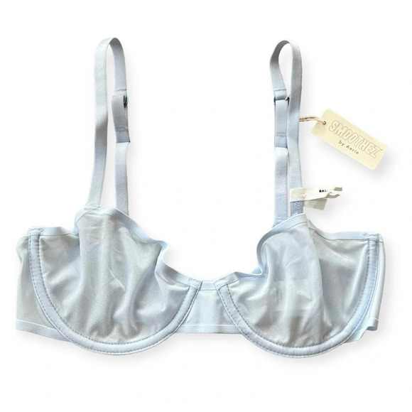 Aerie SMOOTHEZ 32C Balconette Mesh Unlined Bra Underwire Light Blue - Picture 2 of 4